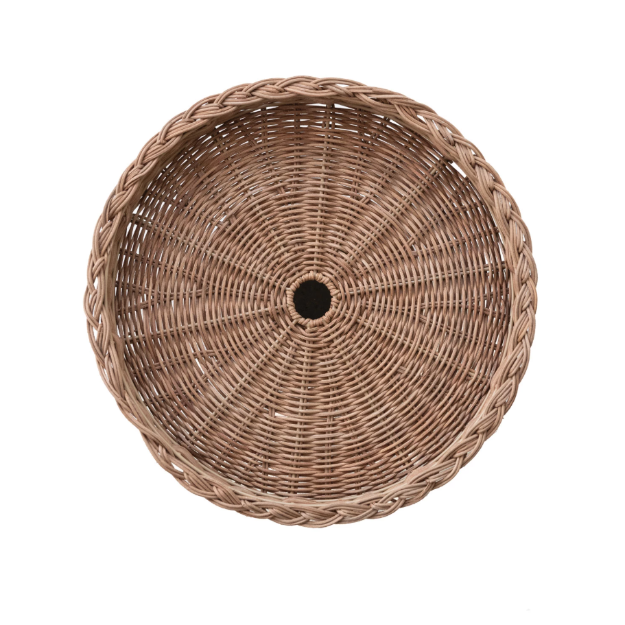 Hand-Woven Rattan Pedestal
