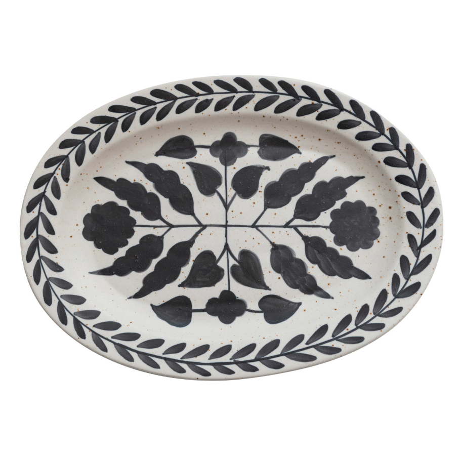 Hand-Painted Matte Stoneware Platter