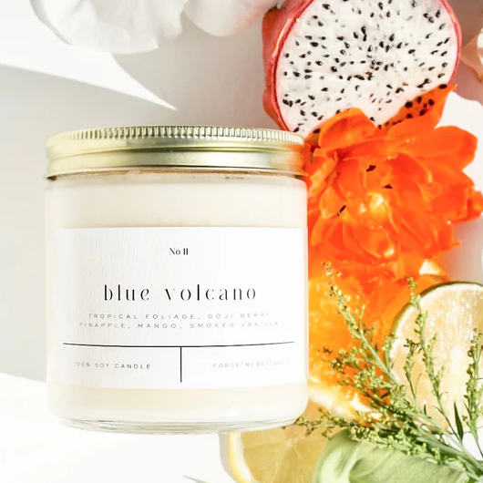 Blue Volcano 9oz Glass Candle