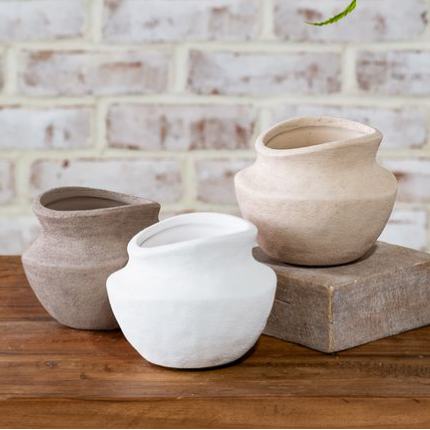 Wide Mouth Earth Vase - 3 COLORS