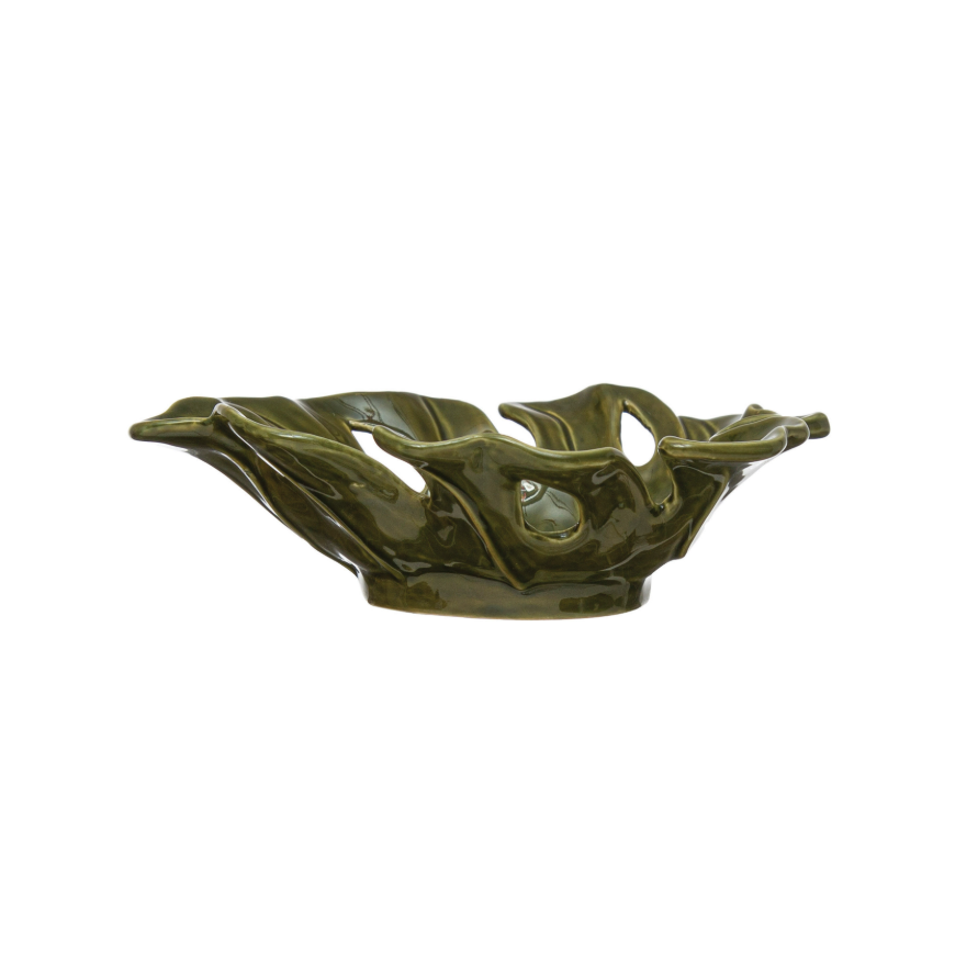 Stoneware Leaf Bowl