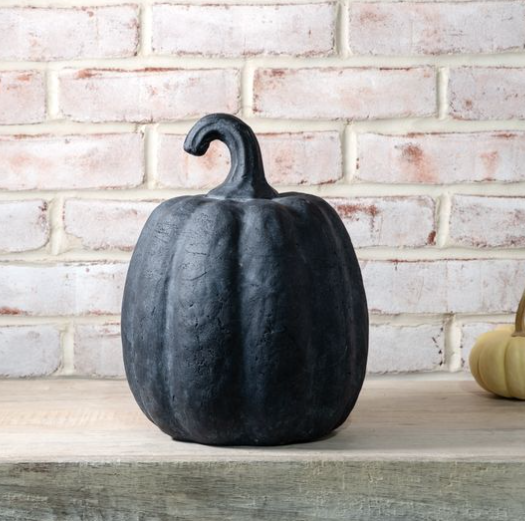 12" Black Terracotta Pumpkin
