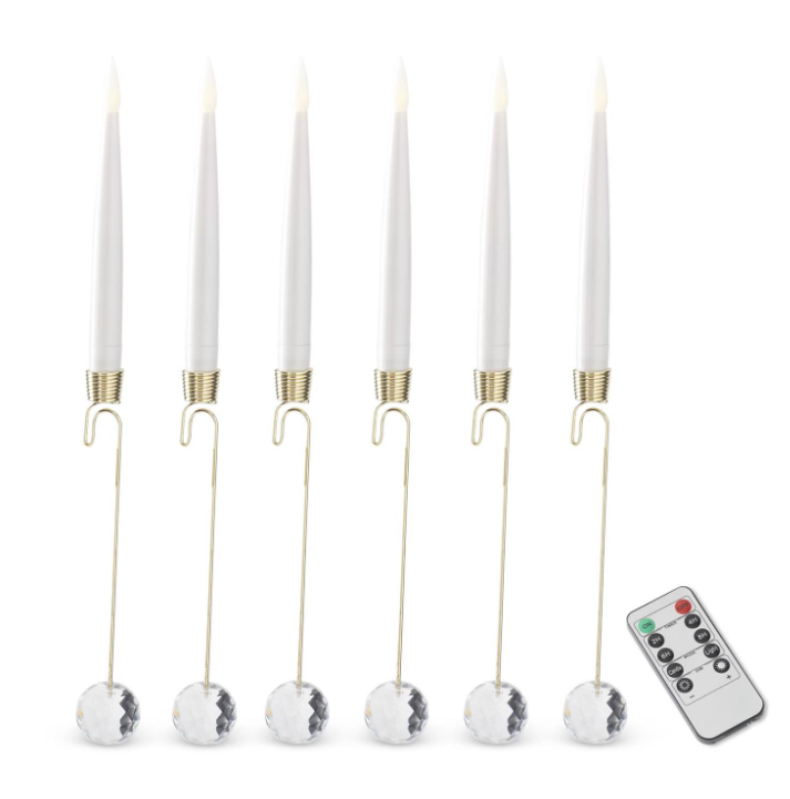 6 Flameless Tree Candles - WHITE