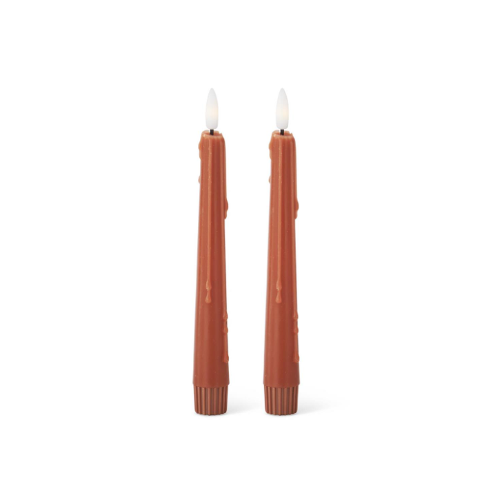 8" LED Drip Taper Set - Rust