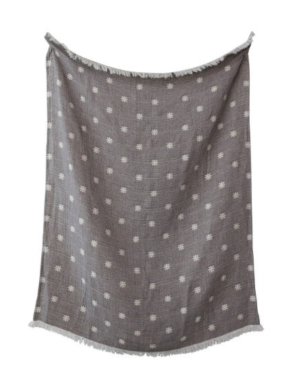 Cotton Throw with Snowflakes