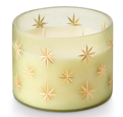 Balsam & Cedar Frosted Star Glass Candle