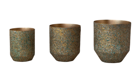 Metal Planters with Mica Flakes - M