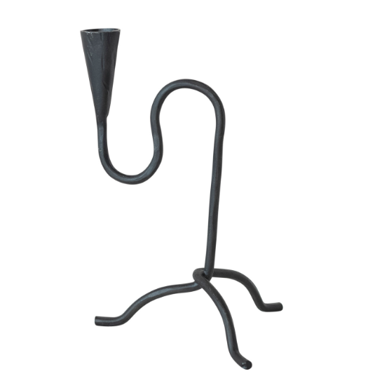 Black Iron Curved Taper Holder - L