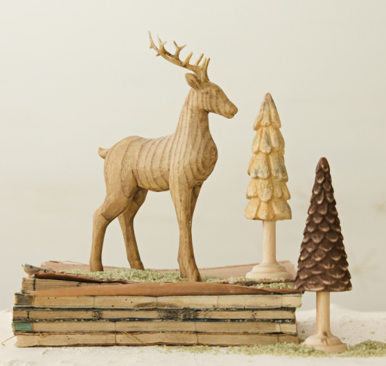 Wood Finish Resin Deer