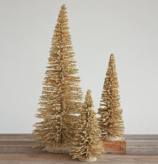 Wood Tree w/ Iridescent Glitter - L
