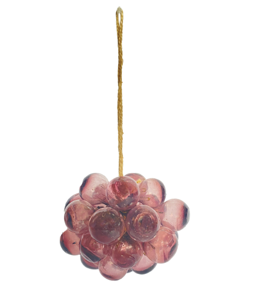 Plum Glass Ball Cluster Ornament