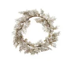 Faux Juniper Wreath, Brown & Snow Finish