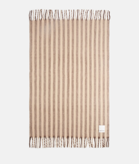 The Wool Stripe Throw - Burnt Umber Stripe