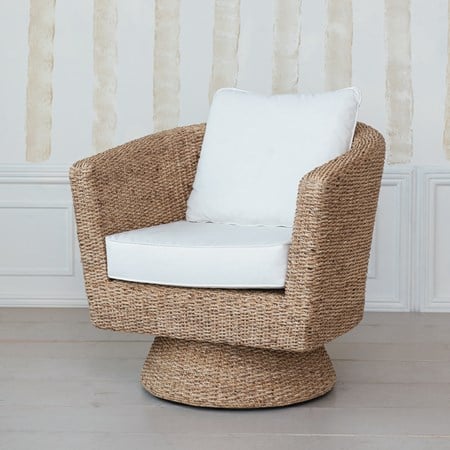 HYACINTH & ACACIA WOOD SWIVEL CHAIR