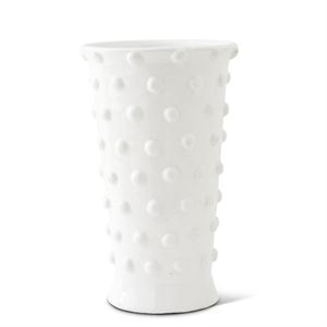 XL GLAZED VASE W/RAISED POLKA DOTS