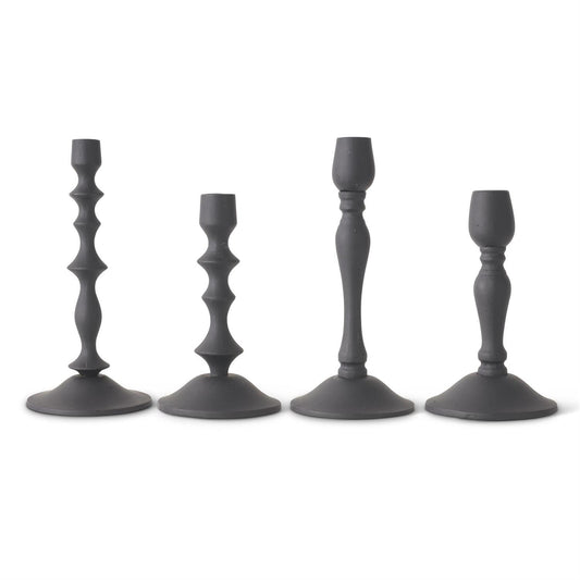 LG BLACK METAL CANDLE HOLDER
