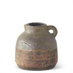 MEDIUM CERAMIC POT WITH GRAY GLAZE TOP