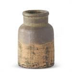 LARGE CERAMIC POT WITH GRAY GLAZED TOP
