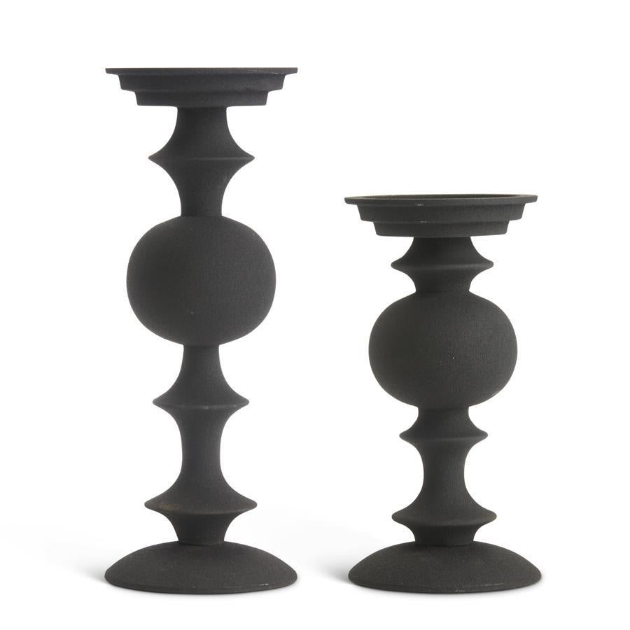 LG MATTE BLACK METAL CANDLEHOLDER