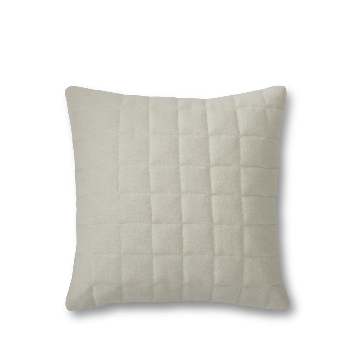 20"CREAM QUILTED WOOL PILLOW
