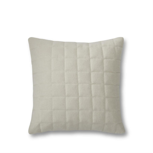 20"CREAM QUILTED WOOL PILLOW