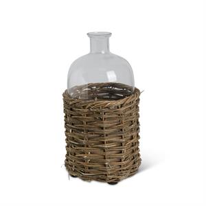 MD CLEAR GLASS BOTTLE IN RATTAN BASKET59