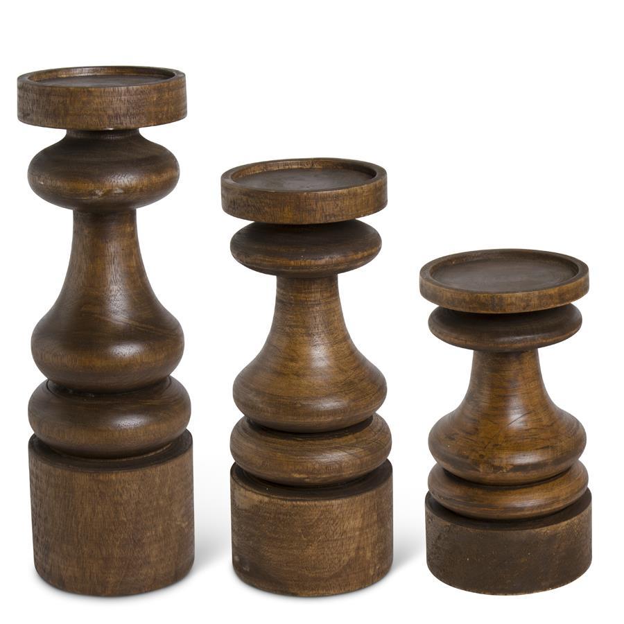 MD MANGO WOOD CANDLEHOLDER