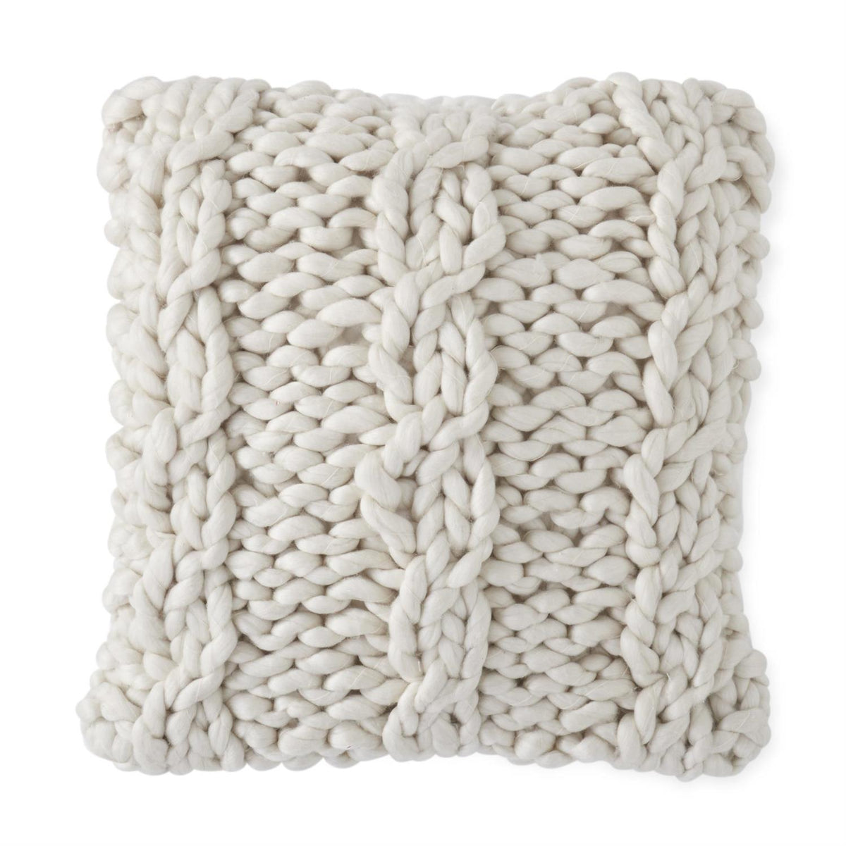 20"CRE KNIT BRAIDED PILLOW