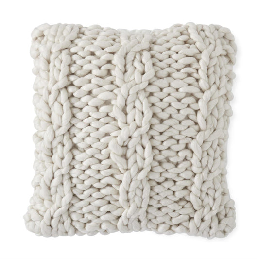 20"CRE KNIT BRAIDED PILLOW