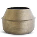 LG ANTIQUED BRASS TEXTURED POT