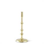 SMALL GOLD METAL RIBBED CANDLESTICK