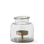 MD Clear Glass Jar w/ Brass Candle Holder