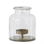 SM Clear Glass Jar w/ Brass Candle Holder