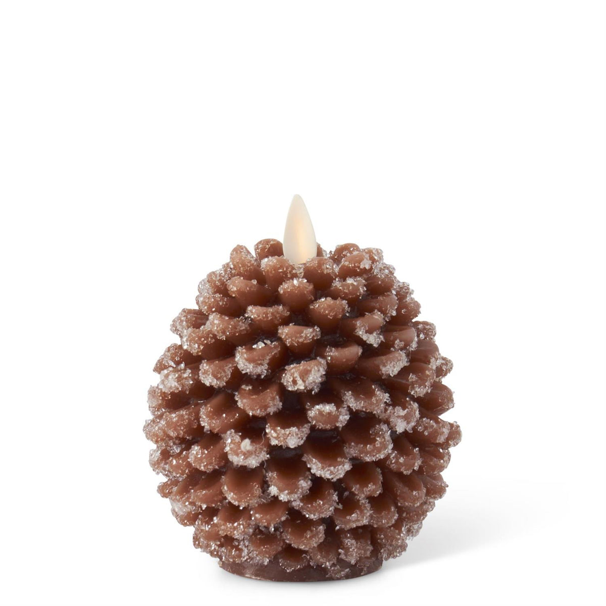 4.5"BR SNOWY PINECONE WAX CANDLE