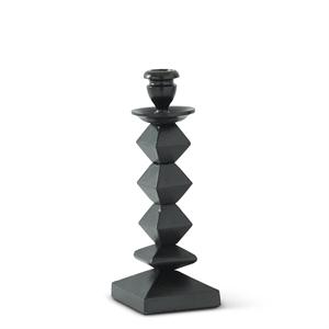 MD BLACK METAL STACKED PYRAMID CANDLE STICK