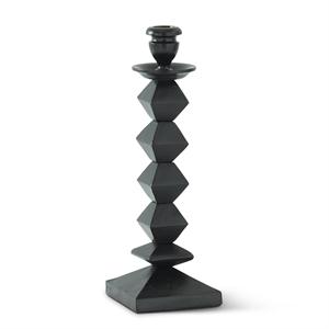 LG BLK METAL STACKED CANDLEHOLDERS