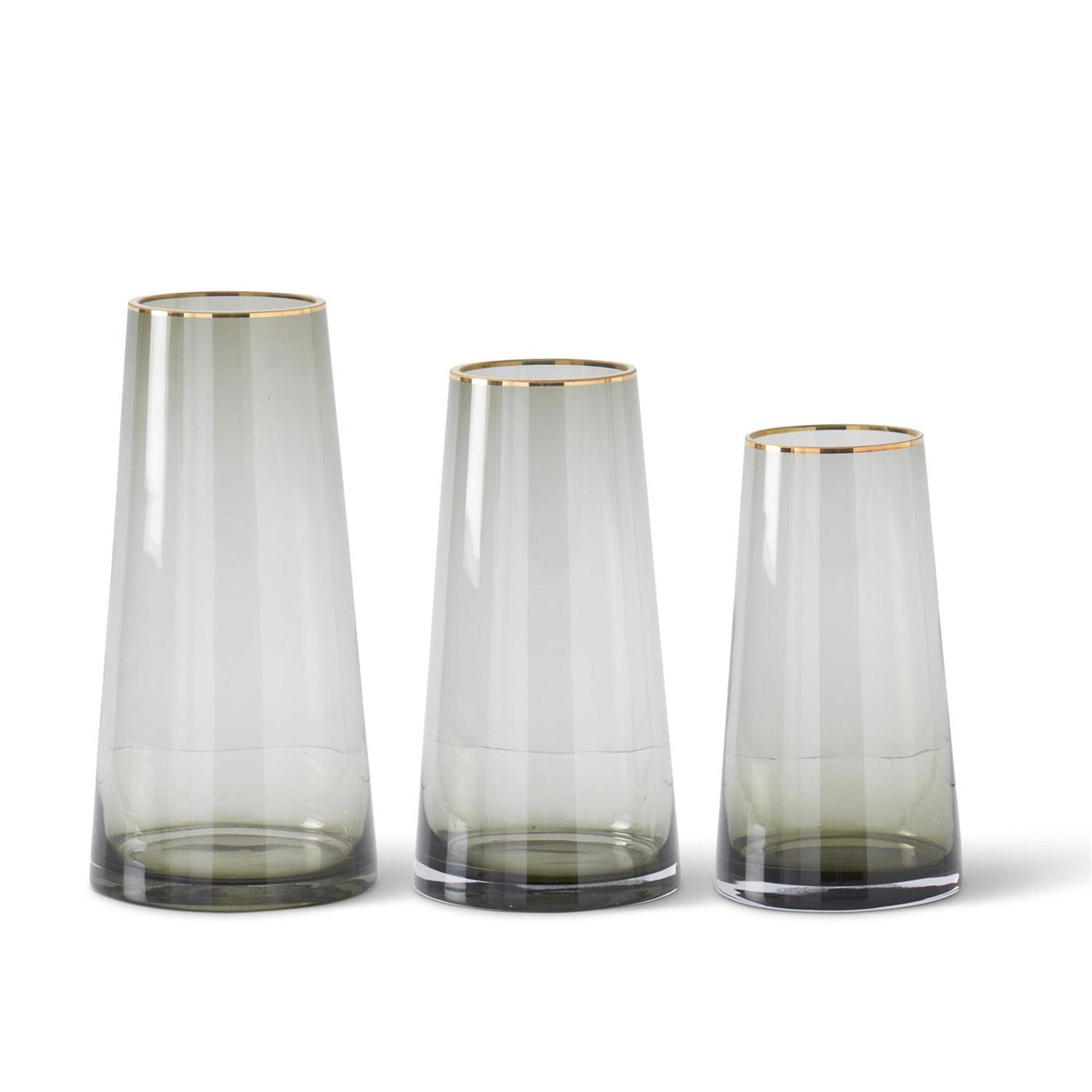 XL GREY VASE WI GOLD