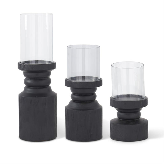 MD BLACK PILLAR CANDLE HOLDER