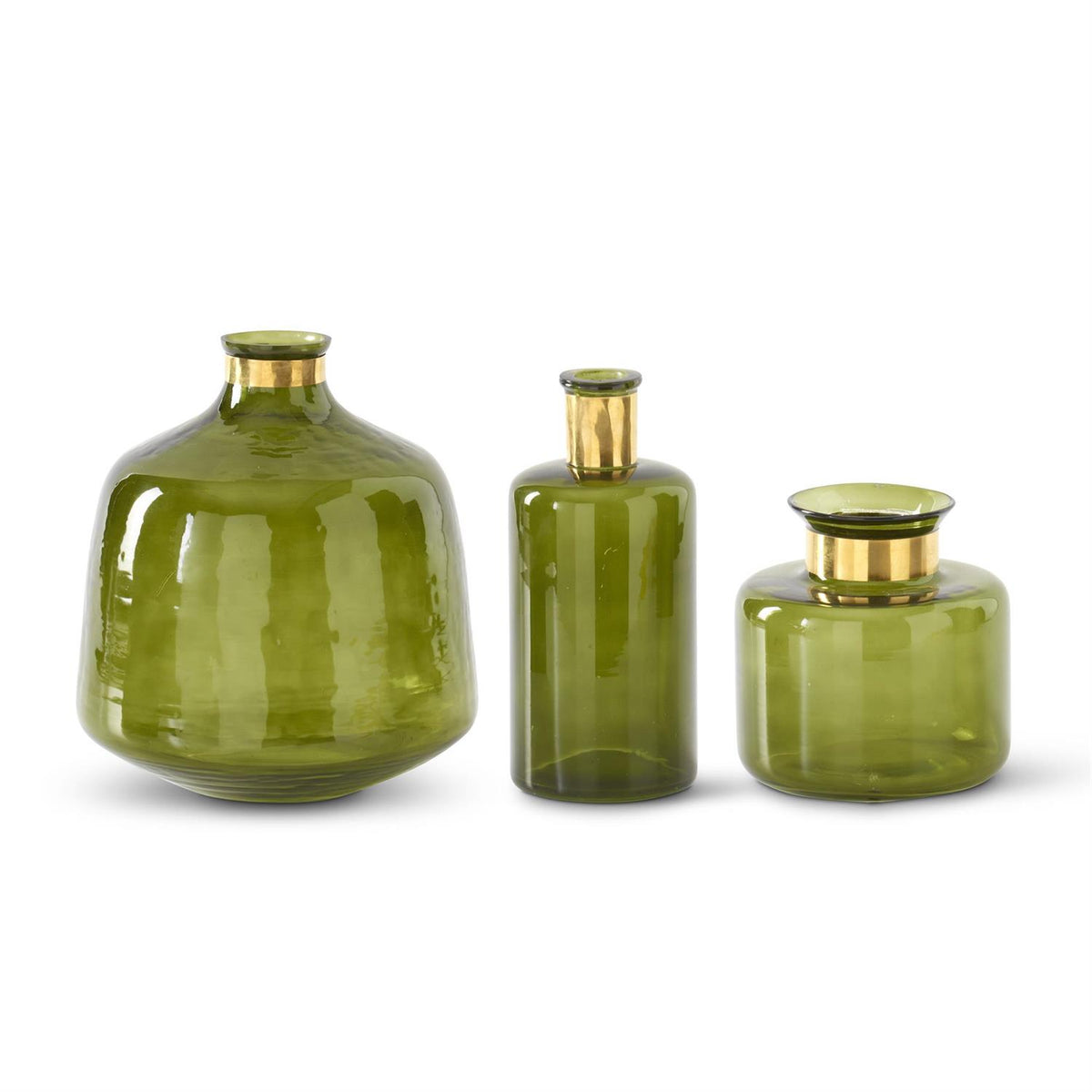 GREEN GLASS VASE MD