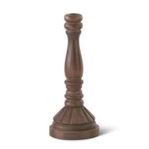 LG ANTIQUED WOOD CANDLEHOLDERS