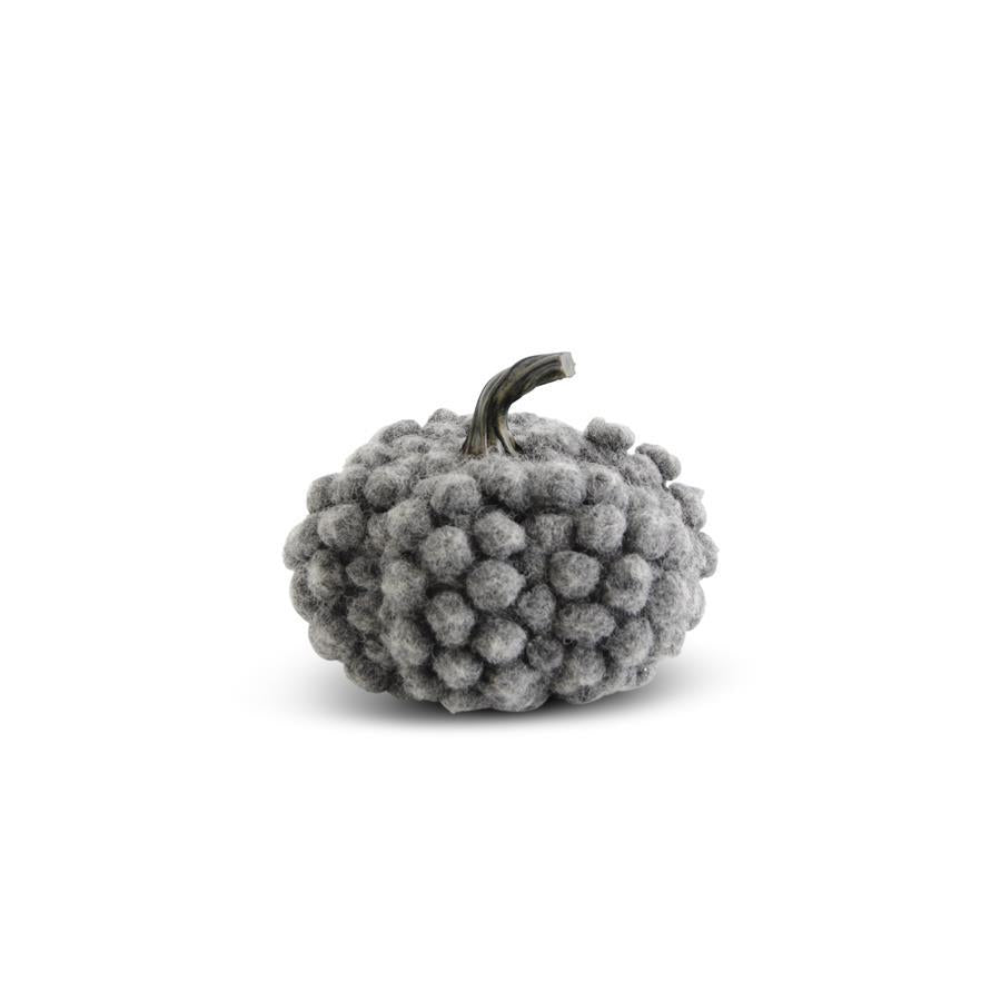 4.75"GRAY TUFTED PUMPKIN
