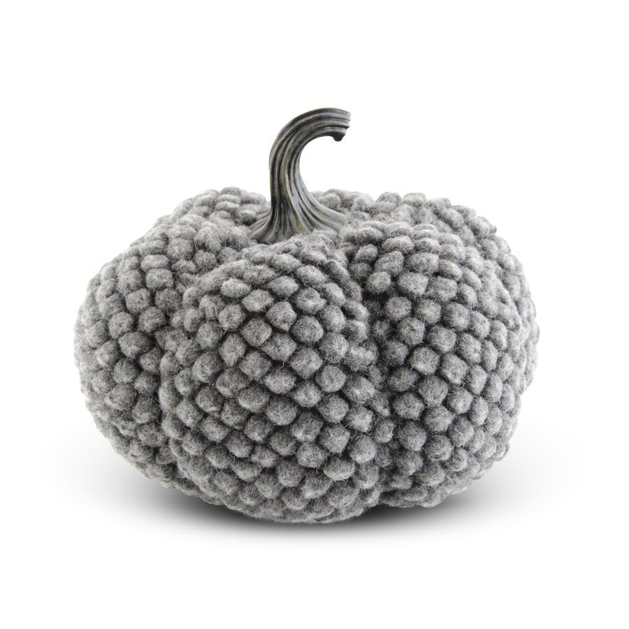 9" TUFTED FABRIC PUMPKIN