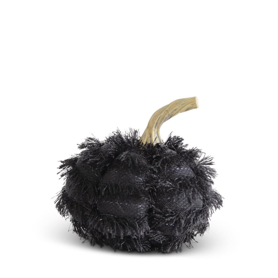 4"XS BLK FRINGE PUMPKIN