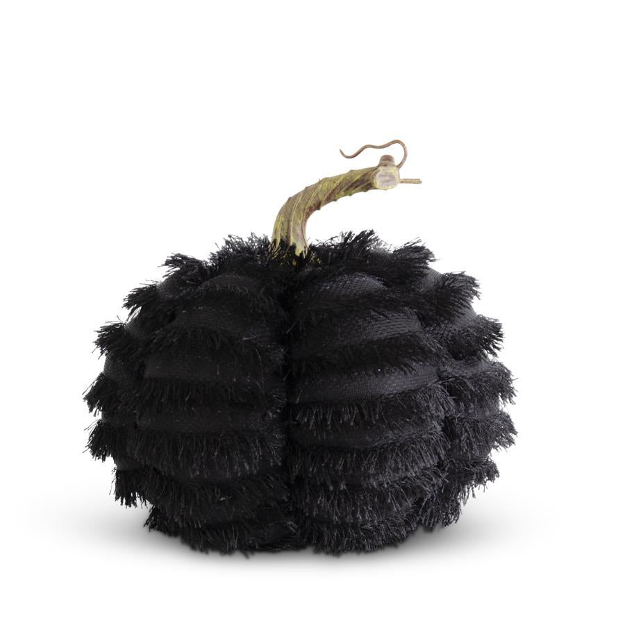 7"SM BLACK FRINGE PUMPKIN