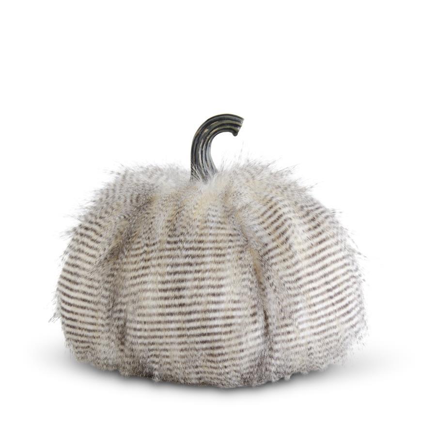 9"GRAY FUR PUMPKIN