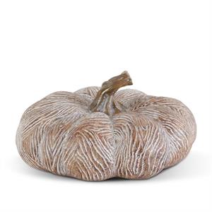 MD WHITEWASHED WOOD PUMPKIN