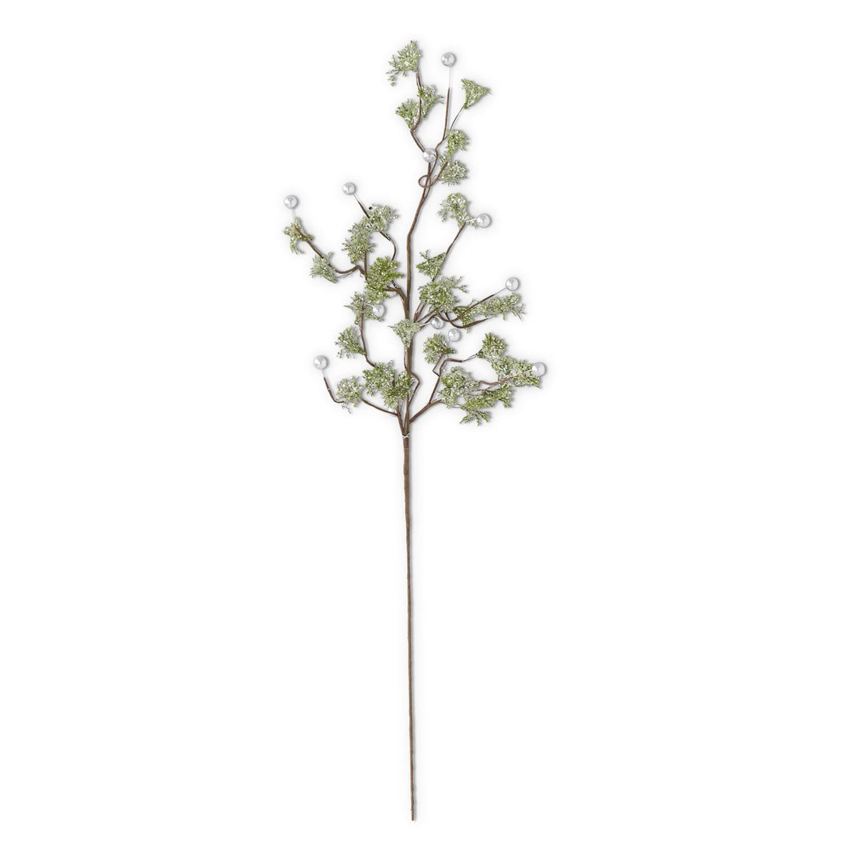 28"GREEN GLITTER STEM W/BEADS