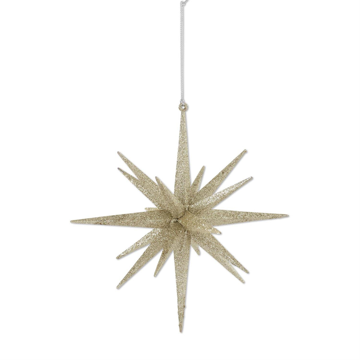 8"CHAMPAGNE GLITTER STAR ORNAMENT