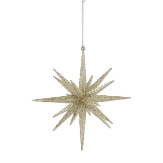 8"CHAMPAGNE GLITTER STAR ORNAMENT