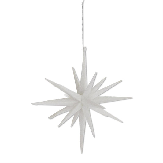 8"WH GLITTER STAR ORNAMENT